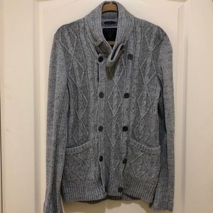 NWT GAP BUTTON UP SWEATER.  MEN’s MED GREY